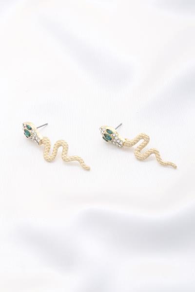 Snake Rhinestone Metal Earring