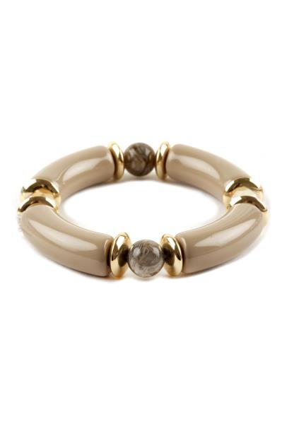 Acrylic Tube Ball Bead Stretch Bracelet