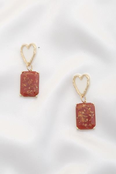 SODAJO Heart Square Dangle Earring