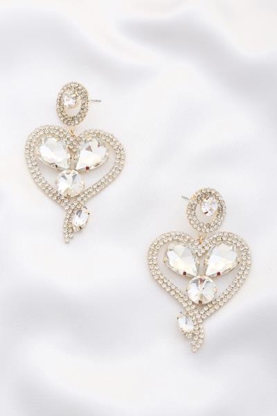 Heart Shape Rhinestone Dangle Earring