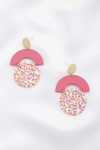 Marble Pattern Geometric Shape Earring