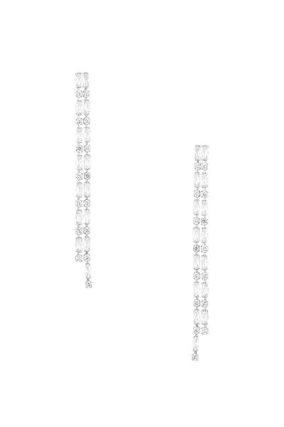 Crystal Baguette 2 Line Earring