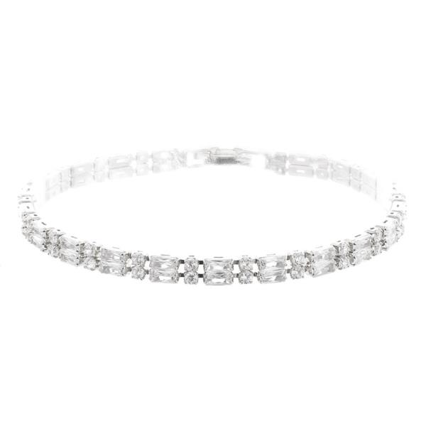 Crystal 2 Line Baguette Bracelet