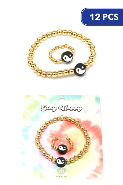 Yin and Yang Bracelet Ring Set (12 Units)
