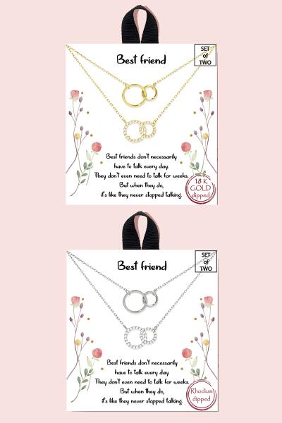 18K GOLD RHODIUM DIPPED BEST FRIEND NECKLACE
