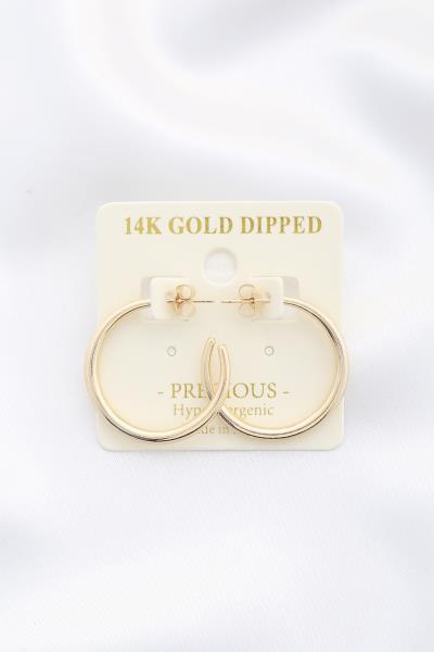 14K GOLD DIPPED SOLID HOOP EARRING