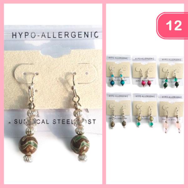 Stone Dangle Earring (12 Units)