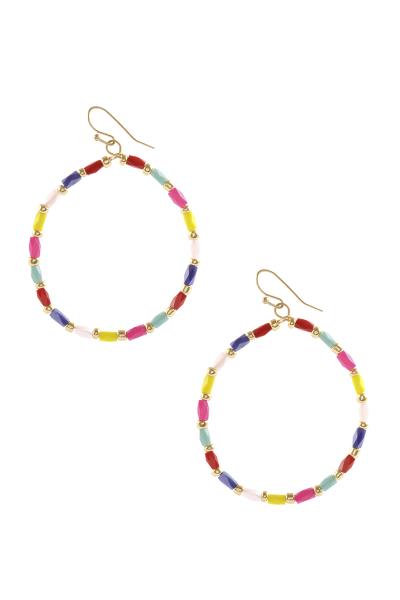 Crystal Bead Round Dangle Earring