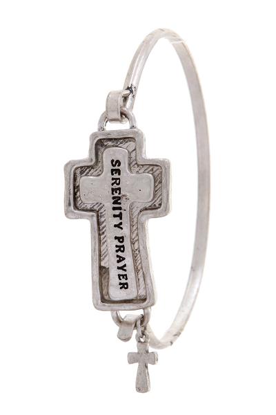 Cross "Serenity Prayer" Engraved Bracelet