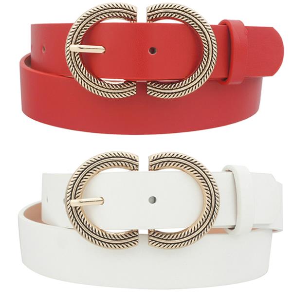 DOUBLE U BUCKLE BELT 2 PC SET