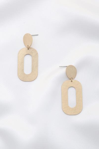 Brush Metal Oval Dangle Earring
