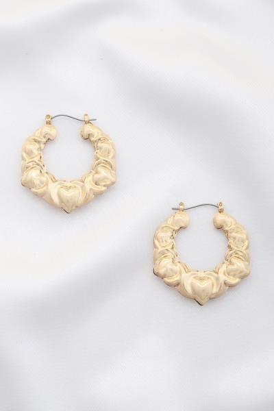 HEART METAL HOOP EARRING