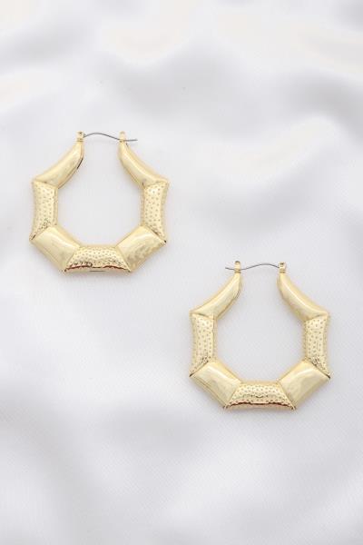TEXTURED HOLLOW METAL EARRING