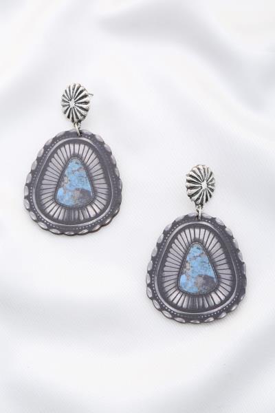 Rodeo Western Print Wood Shape Earring