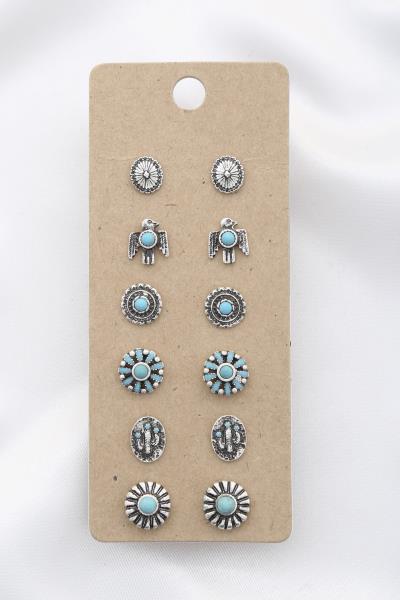Rodeo Western Assorted Stud Earring Set