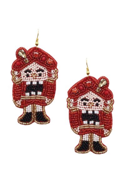 CHRISTMAS SEED BEAD DANGLE EARRING