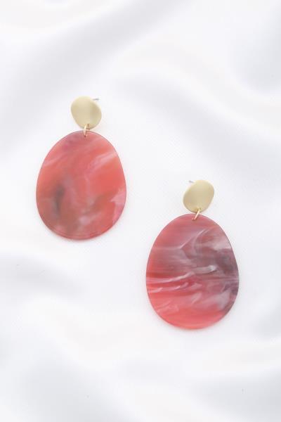 Acetate Oval Post Dangle Earring