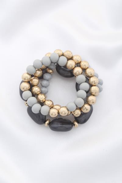 Chunky Wood Bead Bracelet Set