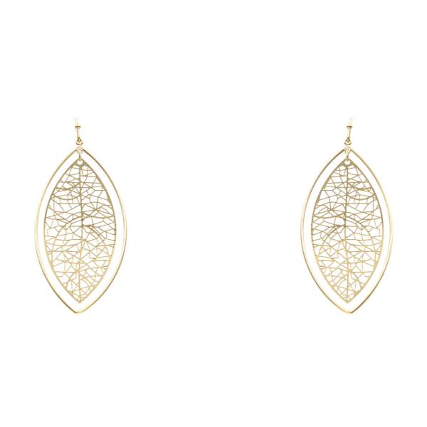 Flat Metal Leaf Dangle Earring