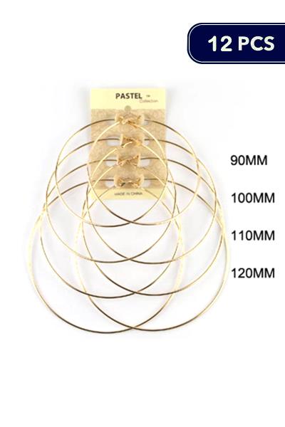 FASHION MULTI HOOP EARRING 4 PAIR SET (12 UNITS)