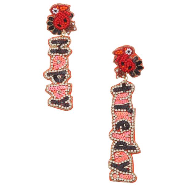 Thanksgiving Sequin Turkey Day Dangle Earring