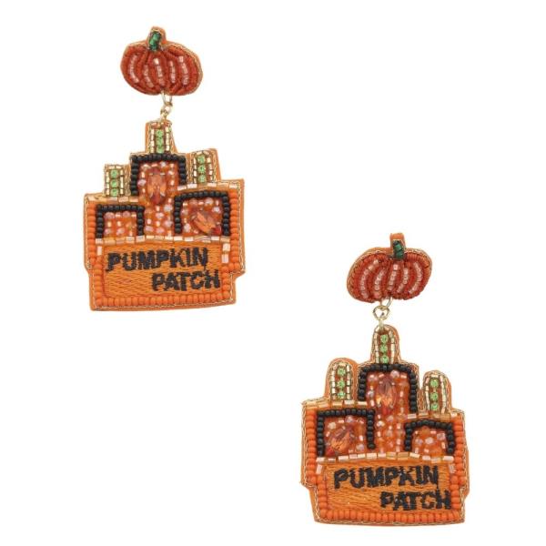 HALLOWEEN PUMPKIN PATCH DANGLE EARRING