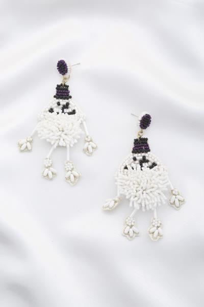 CHRISTMAS ORNAMENT SEED BEAD DANGLE EARRING
