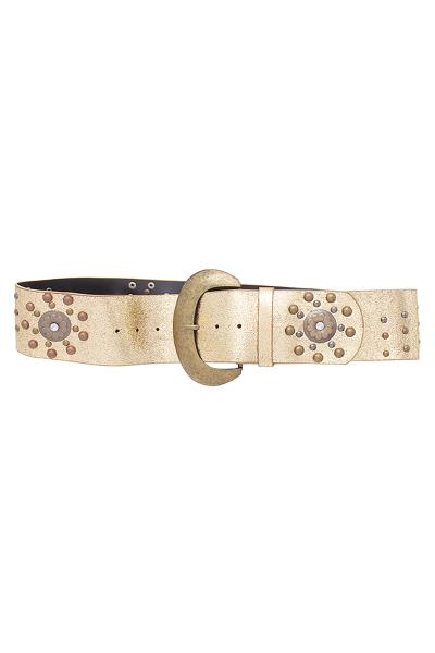 SMOOTH FLORAL STUDDED BUCKLE BELT