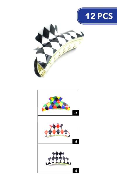 Harlequin Checks Hair Claw (12 Units)
