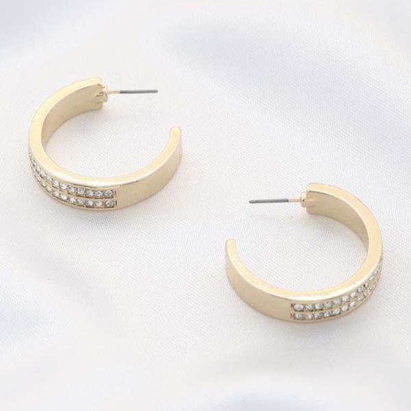 Rhinestone Edge Hoop Earring