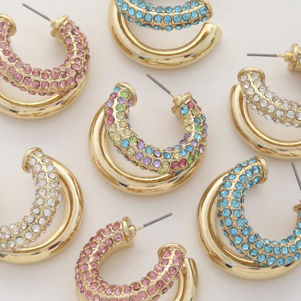 Double Hoop Rhinestone Earring