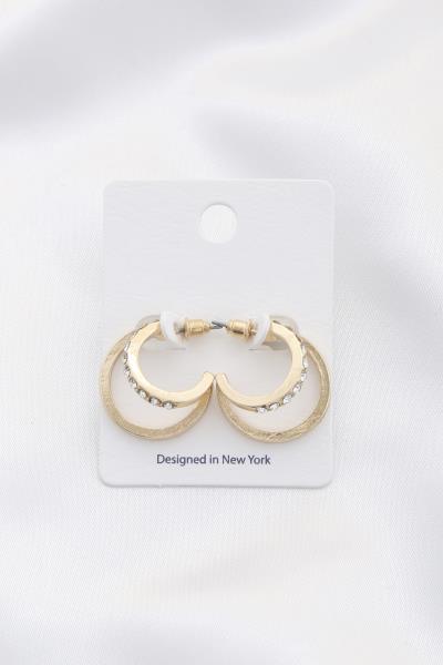 Rhinestone Edge Double Hoop Earring