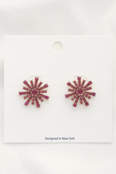 RHINESTONE FLOWER POST EARRING