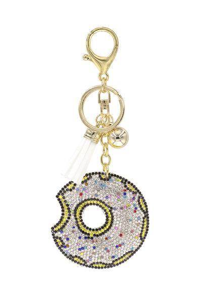 WHITE SPRINKLED DONUT KEY CHAIN