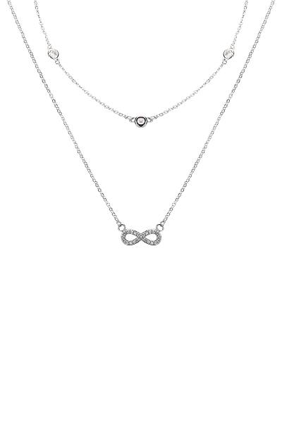 CUBIC ZIRCONIA INFINITY 2 LAYERED NECKLACE