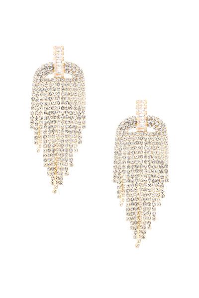 CRYSTAL BAGUETTE FRINGE EARRING