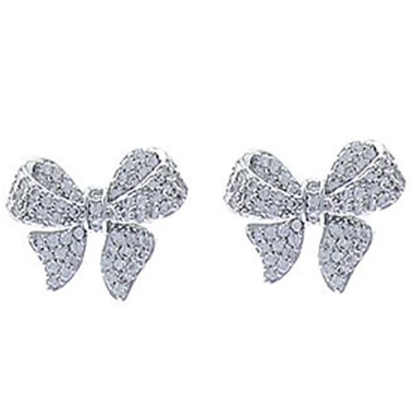 Crystal Ribbon Bow Earring