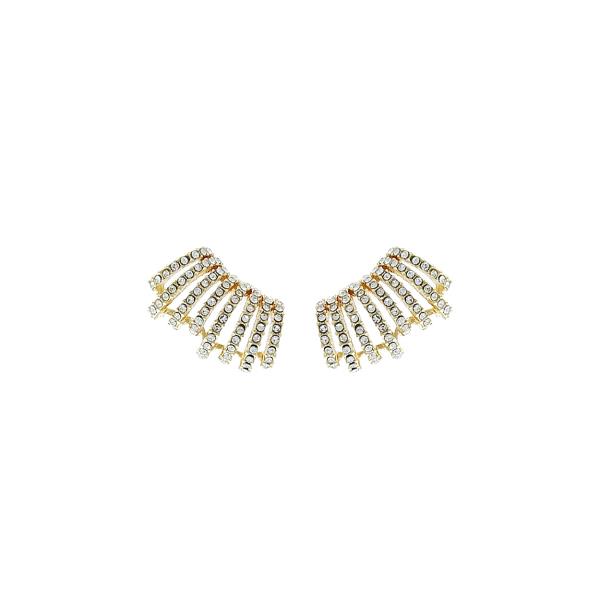 Rhinestone Hoop Post Earring