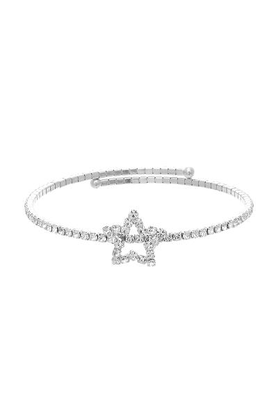 Rhinestone Star Shape Wire Bracelet