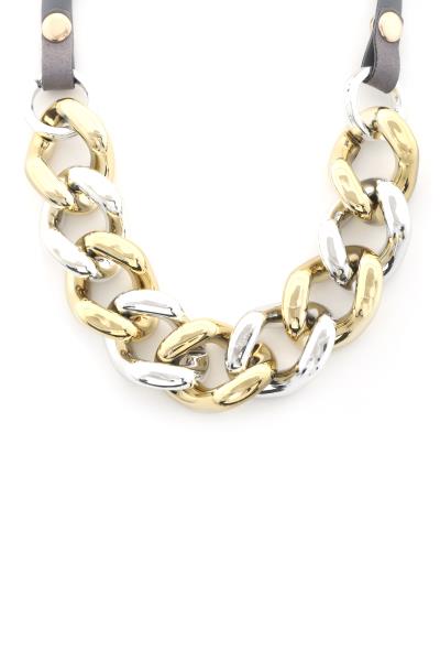 Two Tone Circle Link CCB Necklace