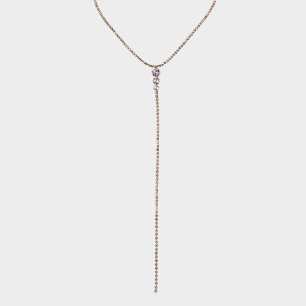 Round Y Crystal Rhinestone Choker Necklace