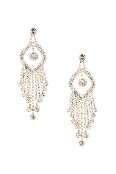 Round Dangle Fringe Rhinestone Earring