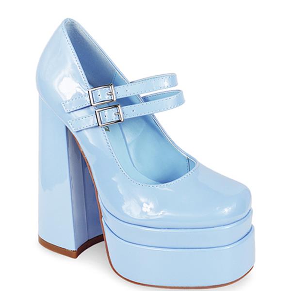 DOUBLE STRAP MARY JANE CHUNKY HEEL 12 PAIRS