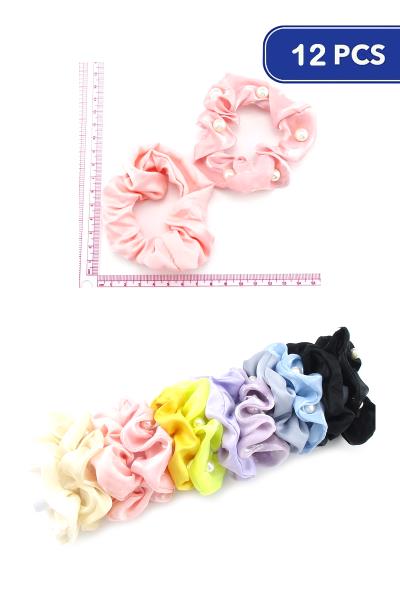 Pearl Hair Scrunchies (12 Units)