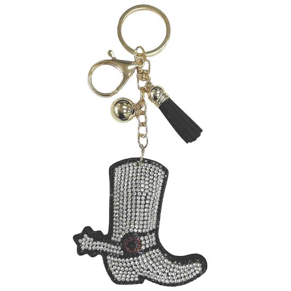 RHINESTONE BOOTS TASSEL KEYCHAIN