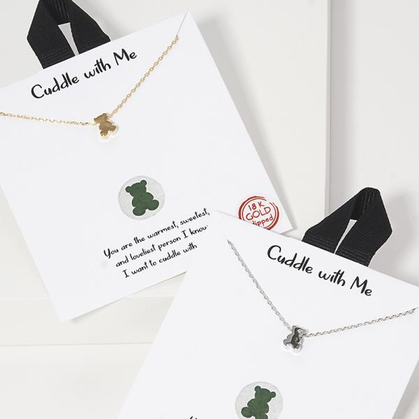 18K GOLD RHODIUM DIPPED CUDDLE WITH ME NECKLACE