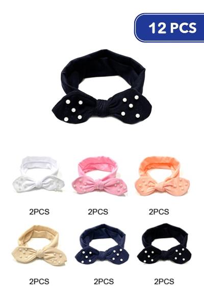 Pearl Ribbon Headband (12 Units)