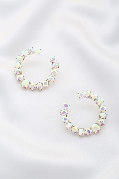 Crystal Open Circle Post Earring