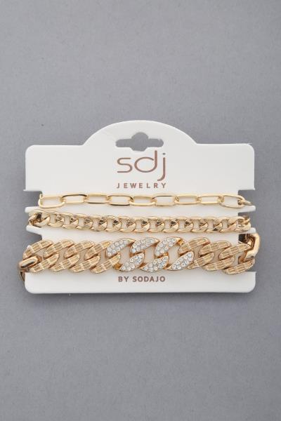 SODAJO CURB OVAL LINK BRACELET SET