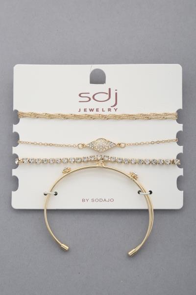 SODAJO Evil Eye Charm Bracelet Set